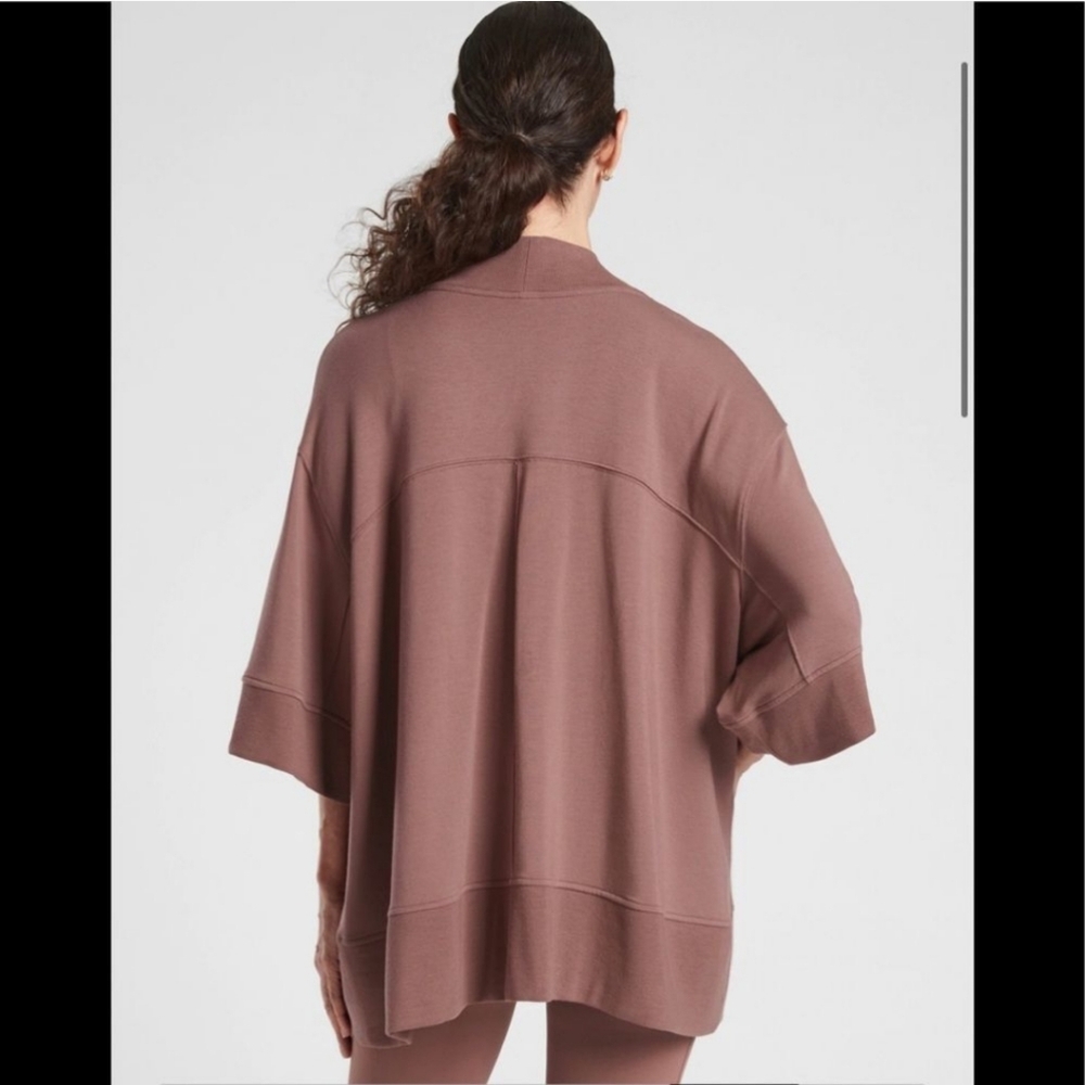 ATHLETA Lotus Wrap Oversized Soft Cozy Open Cardigan Mauve - Picture 2 of 11